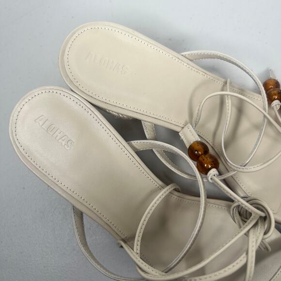 Alohas Lace Up Imani Espadrille Heel Sandals Size 40/ US 9 - Picture 5 of 12